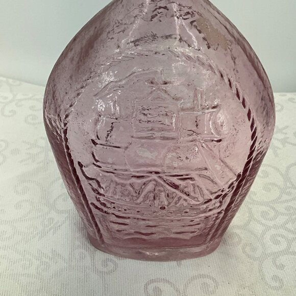 Vintage Lord Calvert Pink Whiskey Decanter 1961 With Stopper & Embossed Design - Picture 4 of 8